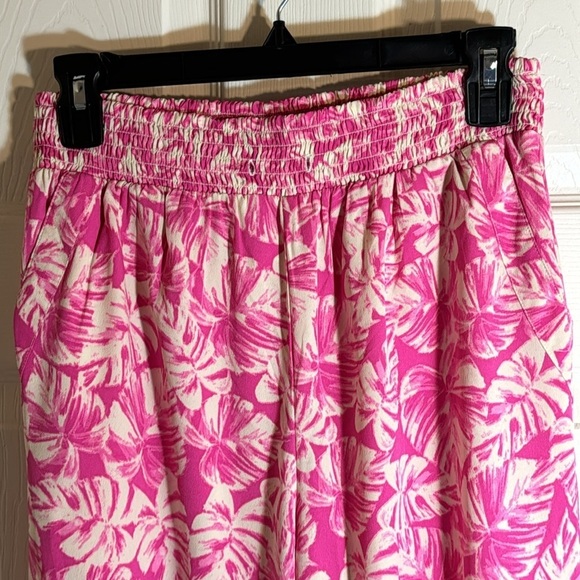 Amuse Tropical Print Pants Hot Pink Size Small - Picture 2 of 9